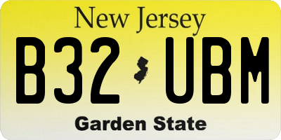 NJ license plate B32UBM