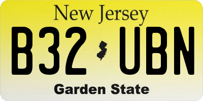 NJ license plate B32UBN