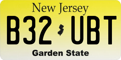 NJ license plate B32UBT