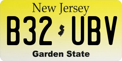 NJ license plate B32UBV