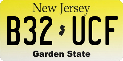 NJ license plate B32UCF