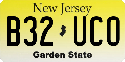 NJ license plate B32UCO