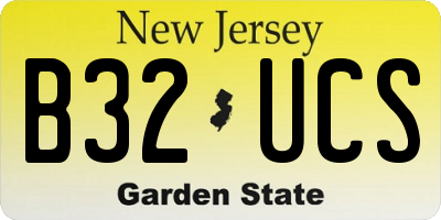 NJ license plate B32UCS