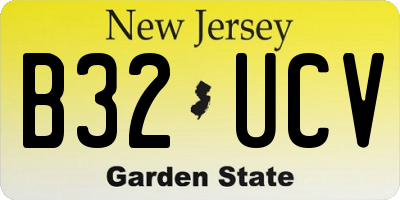 NJ license plate B32UCV