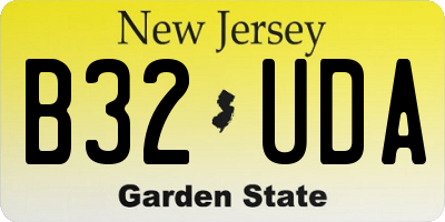 NJ license plate B32UDA