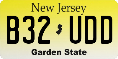 NJ license plate B32UDD