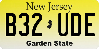 NJ license plate B32UDE