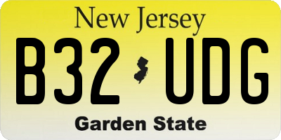 NJ license plate B32UDG
