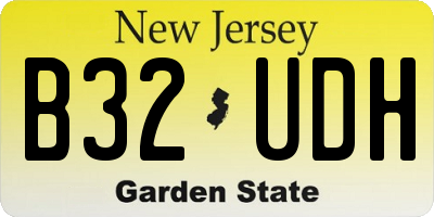 NJ license plate B32UDH