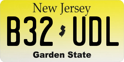 NJ license plate B32UDL