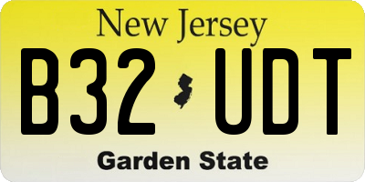 NJ license plate B32UDT
