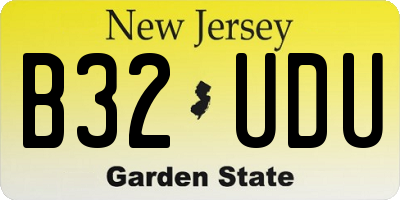 NJ license plate B32UDU