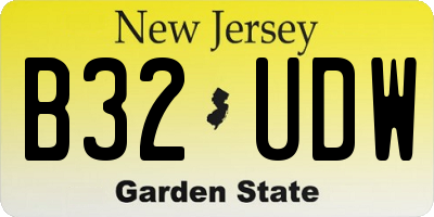 NJ license plate B32UDW