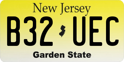 NJ license plate B32UEC