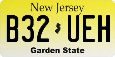 NJ license plate B32UEH