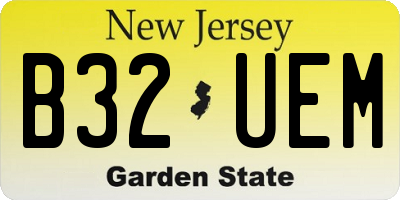 NJ license plate B32UEM