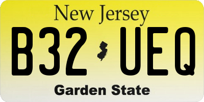 NJ license plate B32UEQ