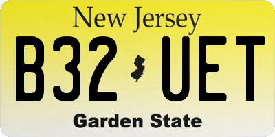 NJ license plate B32UET