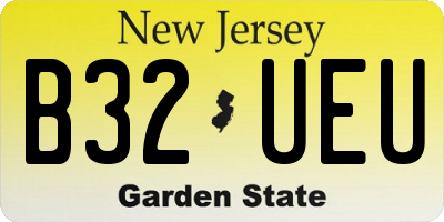 NJ license plate B32UEU