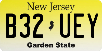 NJ license plate B32UEY