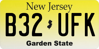 NJ license plate B32UFK