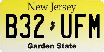 NJ license plate B32UFM