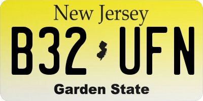 NJ license plate B32UFN