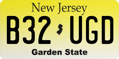 NJ license plate B32UGD