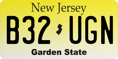 NJ license plate B32UGN