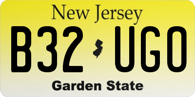 NJ license plate B32UGO