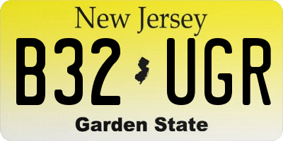 NJ license plate B32UGR