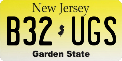 NJ license plate B32UGS