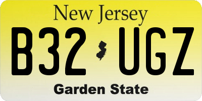 NJ license plate B32UGZ