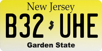 NJ license plate B32UHE