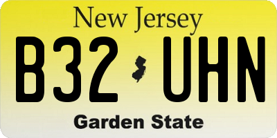 NJ license plate B32UHN