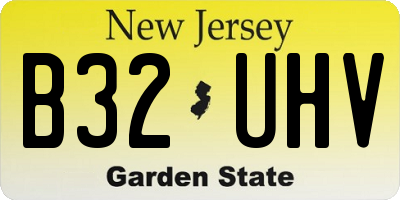 NJ license plate B32UHV