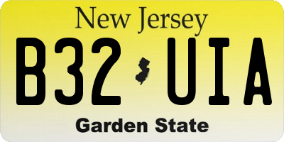 NJ license plate B32UIA