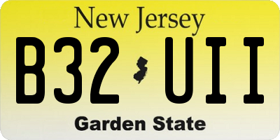 NJ license plate B32UII