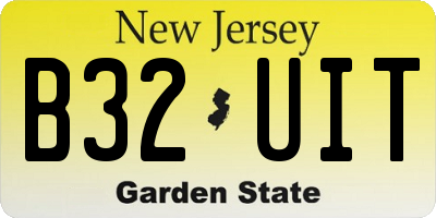 NJ license plate B32UIT