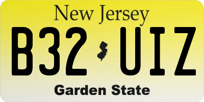NJ license plate B32UIZ