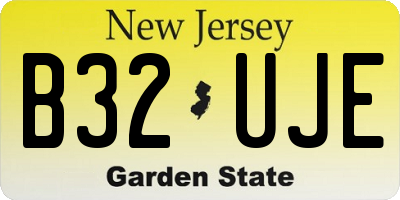 NJ license plate B32UJE