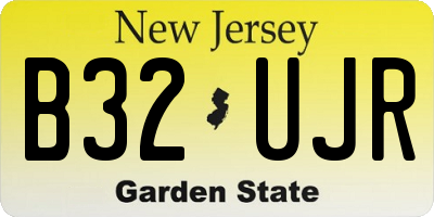 NJ license plate B32UJR