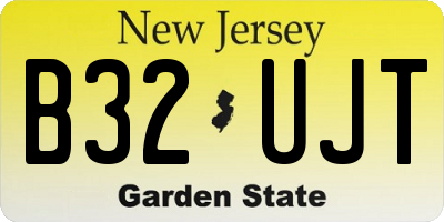 NJ license plate B32UJT