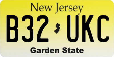 NJ license plate B32UKC