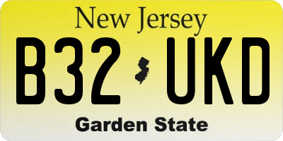 NJ license plate B32UKD