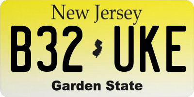 NJ license plate B32UKE