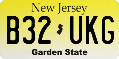 NJ license plate B32UKG