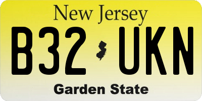 NJ license plate B32UKN