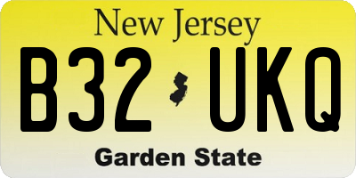 NJ license plate B32UKQ