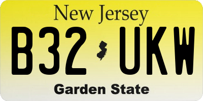 NJ license plate B32UKW